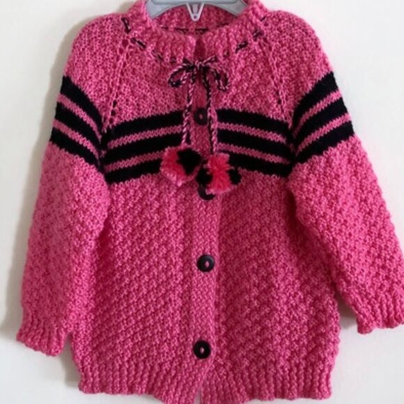 Hand knitted toddlers jacket for 2-3 years old, Little cardigan - Picture 7 of 8